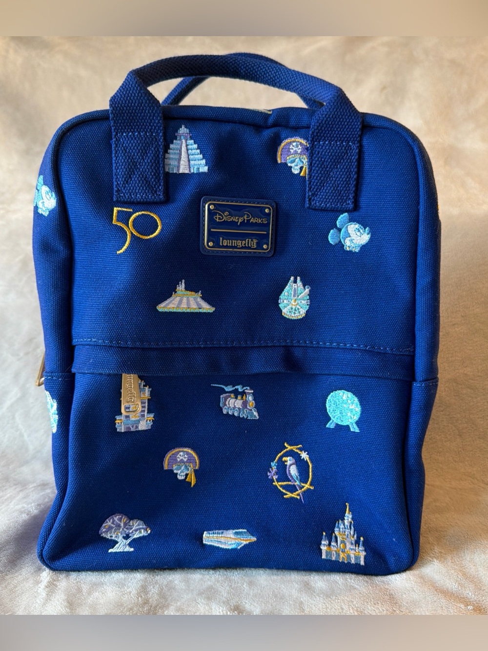 Loungefly Disney World 50th Anniversary Backpack Park Icons